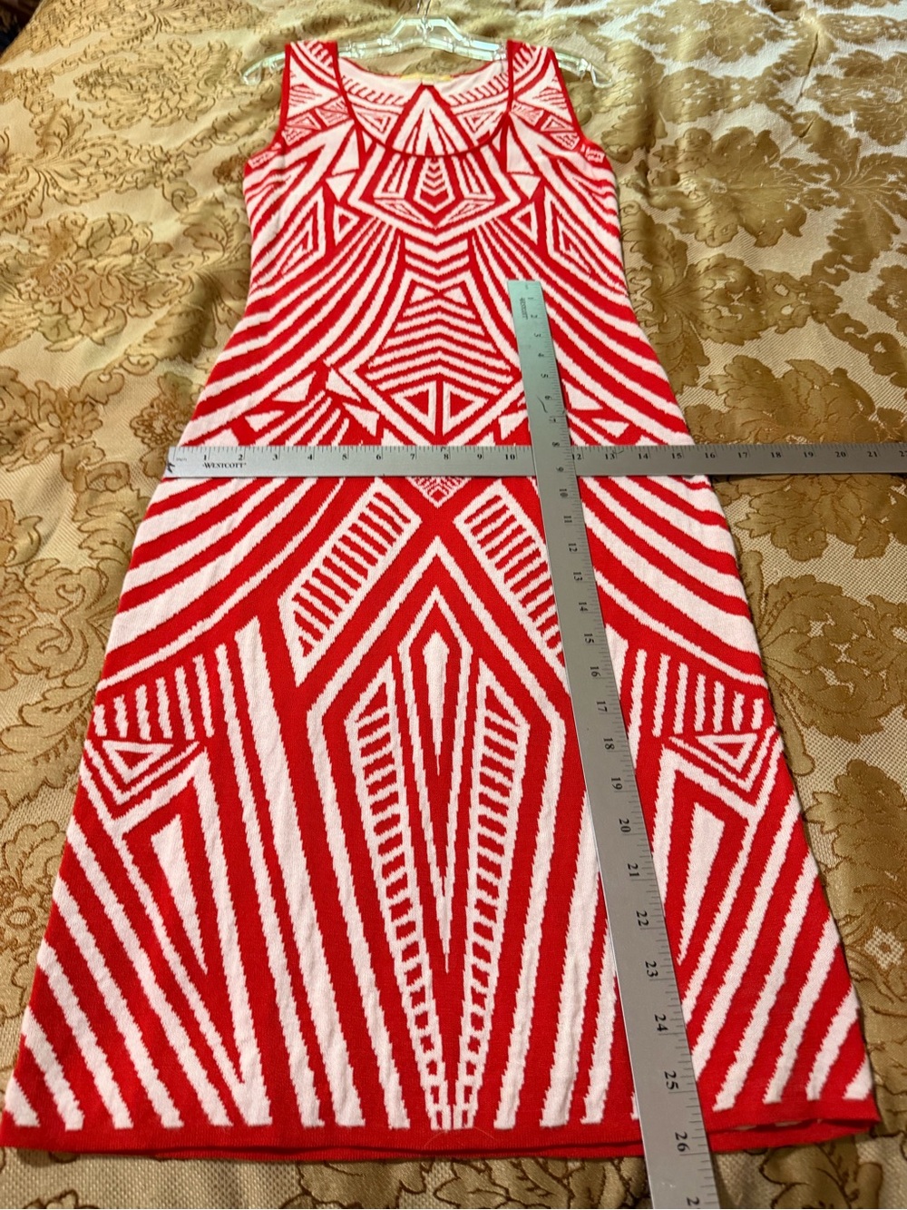 Gianni Bini woven knit tank midi dress, Red and White Bodycon Fit, Sz M - Picture 13 of 15
